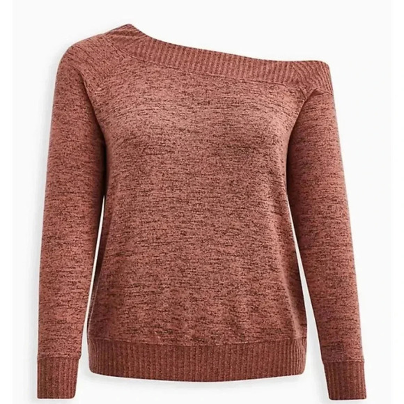 Torrid Super Soft one shoulder long sleeve knit top size 1X J13 - Picture 2 of 7